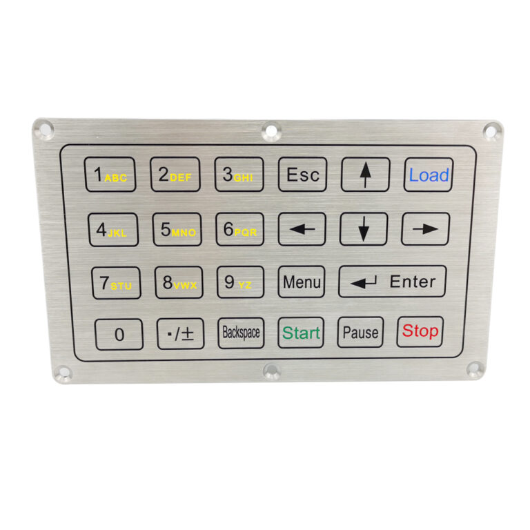 Backlit 24-Key Piezo Keypad – Vandal-Resistant Stainless Steel Construction