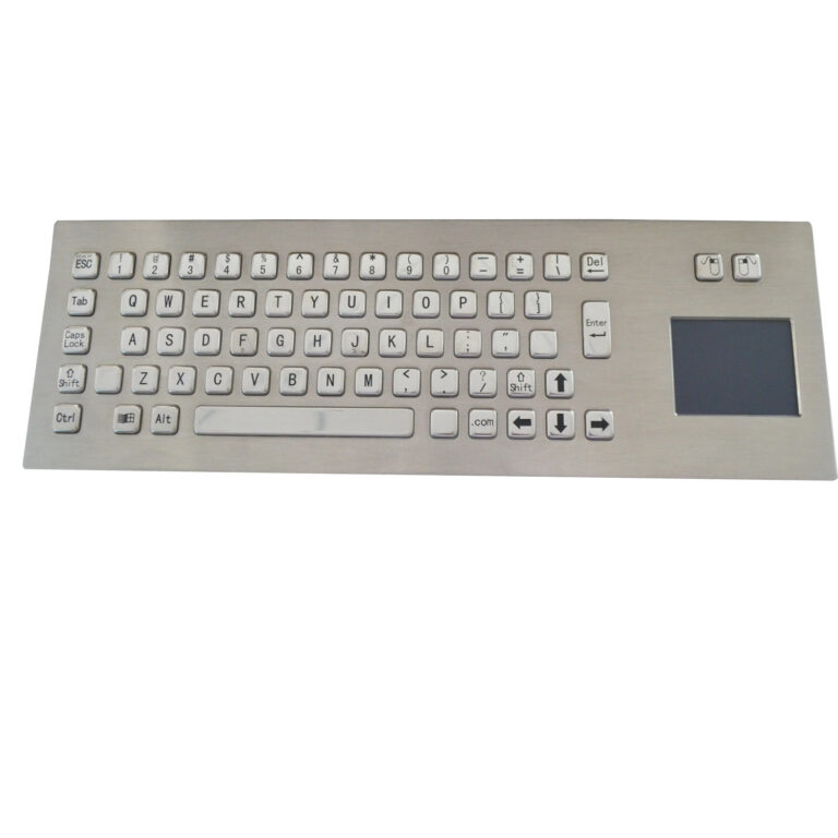 Panel-Mount Custom Industrial Stainless Steel Keyboard with Touchscreen
